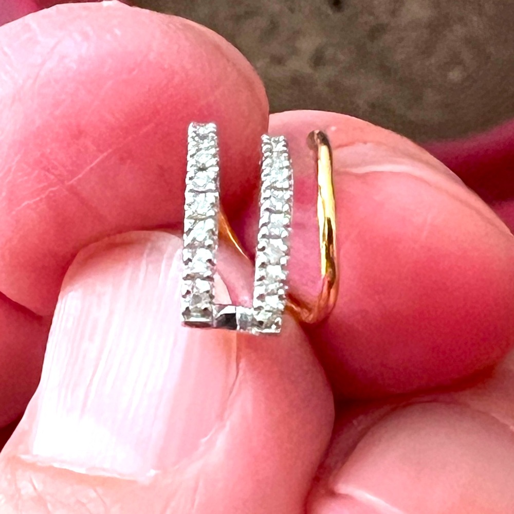 Black Paris Single 18k gold and diamond earrings
